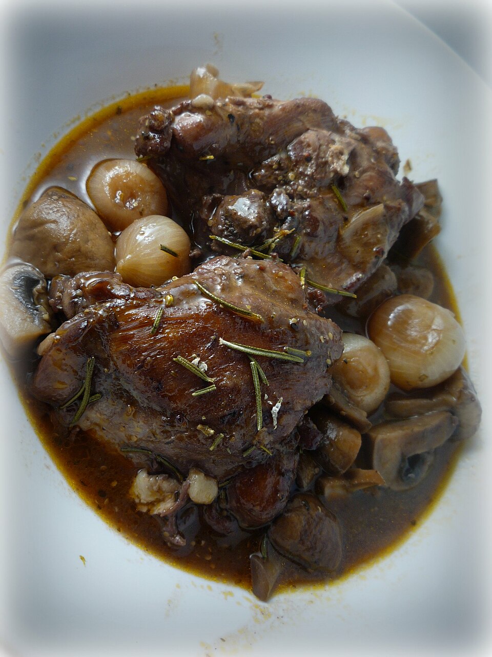 Coq au Vin: Classic French Braised Chicken with Wine & Bacon